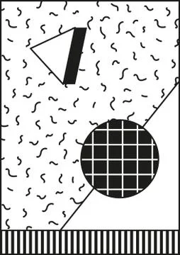 Vector poster, composition in 80 90 vintage style Illustrazione stock