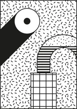 Vector poster, composition in 80 90 vintage style Stock Illustration