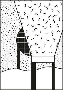 Vector poster, composition in 80 90 vintage style Stock-Illustration