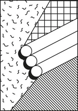 Vector poster, composition in 80 90 vintage style Stock Illustration