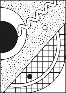 Vector poster, composition in 80 90 vintage style Stock Illustration