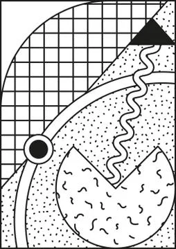 Vector poster, composition in 80 90 vintage style Stock Illustration