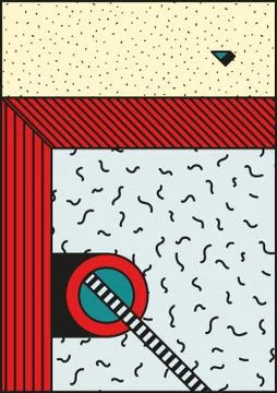 Vector poster, composition in 80 90 vintage style Stock-Illustration