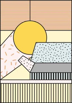 Vector poster, composition in 80 90 vintage style Stock Illustration