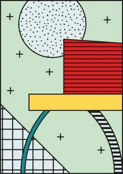 Vector poster, composition in 80 90 vintage style Stock Illustration