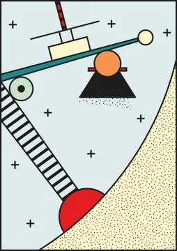 Vector poster, composition in 80 90 vintage style Stock Illustration