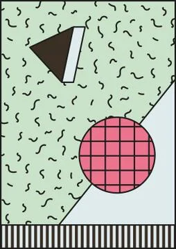 Vector poster, composition in 80 90 vintage style Illustrazione stock