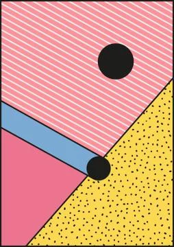 Vector poster, composition in 80 90 vintage style Stock Illustration