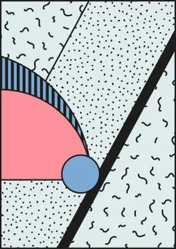 Vector poster, composition in 80 90 vintage style Stock Illustration