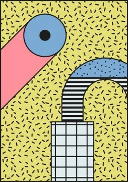 Vector poster, composition in 80 90 vintage style Stock Illustration