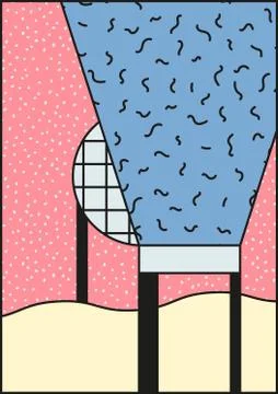 Vector poster, composition in 80 90 vintage style Stock Illustration