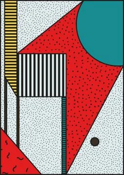 Vector poster, composition in 80 90 vintage style Stock Illustration