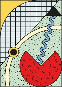 Vector poster, composition in 80 90 vintage style Stock Illustration