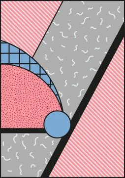 Vector poster, composition in 80 90 vintage style Stock Illustration