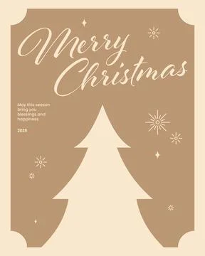Vector poster design of a Christmas greeting card with Christmas ornaments in vi Stock Illustration