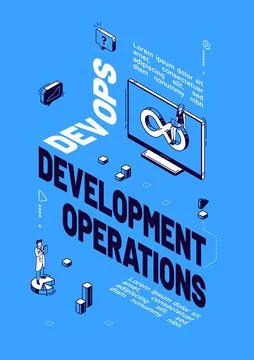 Vector poster of DevOps, development operations イラスト素材