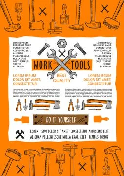 Vector poster do it yourself home repair work tool Stock Illustration