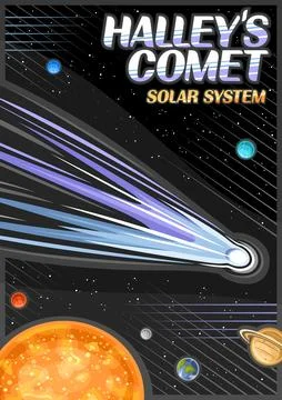 Vector poster for Halley's Comet Stock Illustration