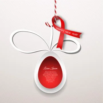 Vector poster for Happy New year with hanging on the lollipop Christmas ball Stock Illustration