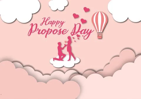 Vector poster of Happy Propose Day. Stock Illustration