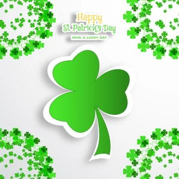 Vector poster of Happy St. Patrick's Day on the gradient background with gree Stock Illustration