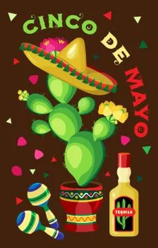 Vector poster on the holiday of Cinco de Mayo Illustrazione stock