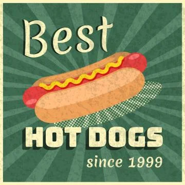 Vector poster for hot dogs ad Stock Illustration