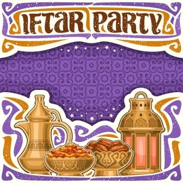 Vector poster for Iftar Party 스톡 일러스트