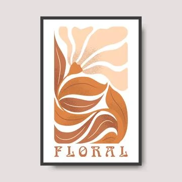 Vector poster illustration with abstract hand drawn flower and lettering is.. Stock Illustration