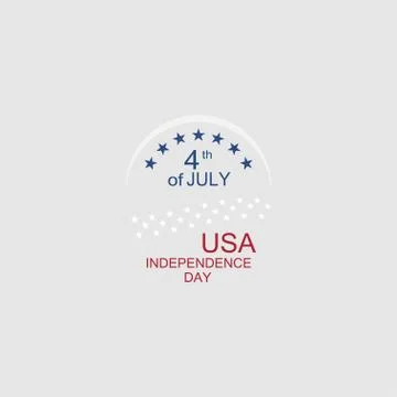 Vector poster for Independence Day with color text on the light gray backgrou Stock Illustration