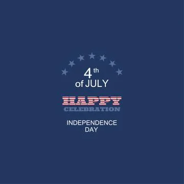 Vector poster for Independence Day with text with a pattern from the American Stock Illustration