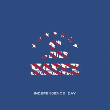 Vector poster of Independence Day with text with a pattern from the American Stock Illustration