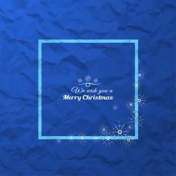 Vector poster to Merry Christmas with square frame with snowflakes on the gra Stock Illustration