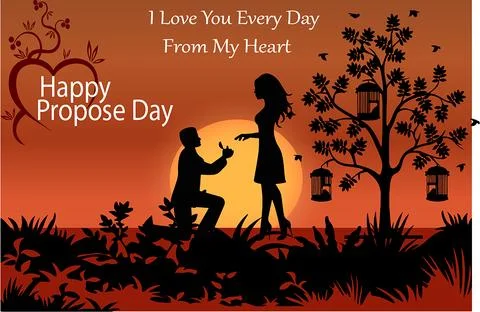 Vector poster of Propose Day concept. Stock Illustration