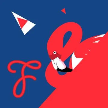 Vector poster of a red flamingo Stock Illustration