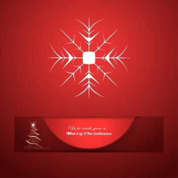 Vector poster with round red insert cut from paper hanging from cutout with s Stock Illustration