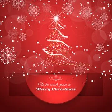 Vector poster with round red insert cut from paper hanging from cutout with s Stock Illustration