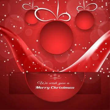 Vector poster with round red insert cut from paper and shadow on the gradient Stock Illustration