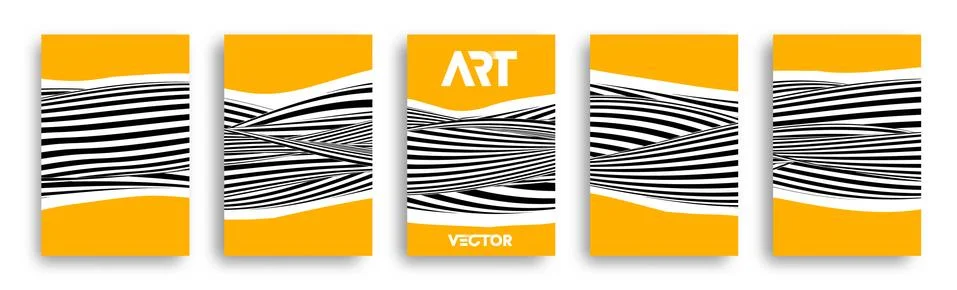 Vector Poster Set. Psychedelic pattern background optical illusion vector Illustrazione stock