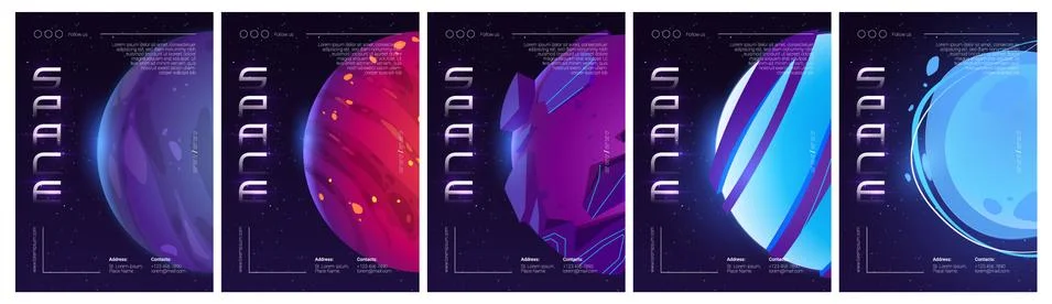 Vector poster of space exploring Stock Illustration