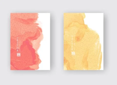 Vector poster template. Hand drawn Watercolor stain background. Stock Illustration