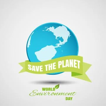 Vector poster of World Environment Day on the gradient gray background with.. Stock Illustration