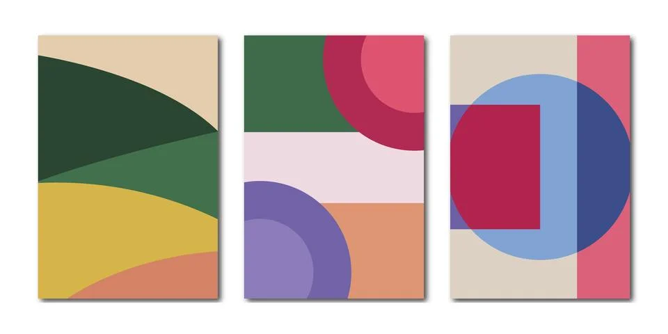 Vector posters. Abstract trendy universal art patterns. Various geometric Иллюстрация