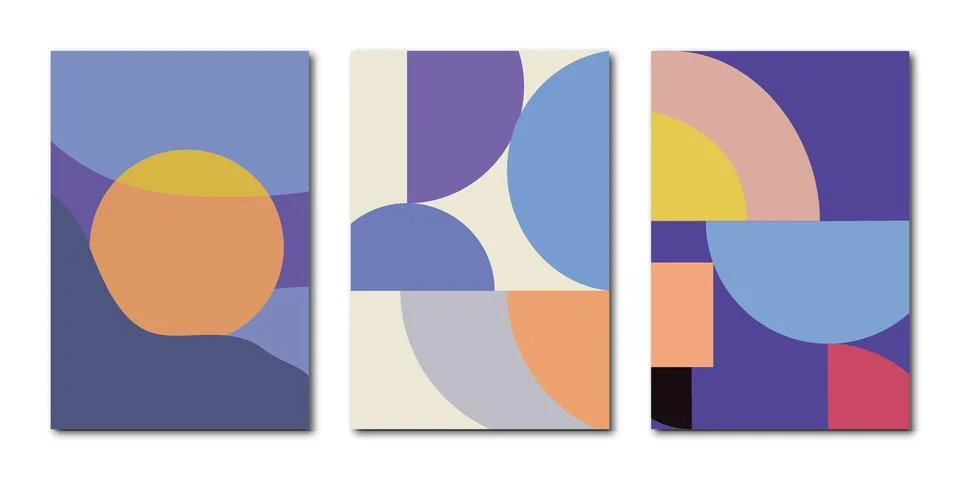 Vector posters. Abstract trendy universal art patterns. Various geometric Иллюстрация