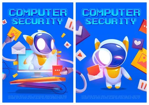 Vector posters of computer security Stock Illustration