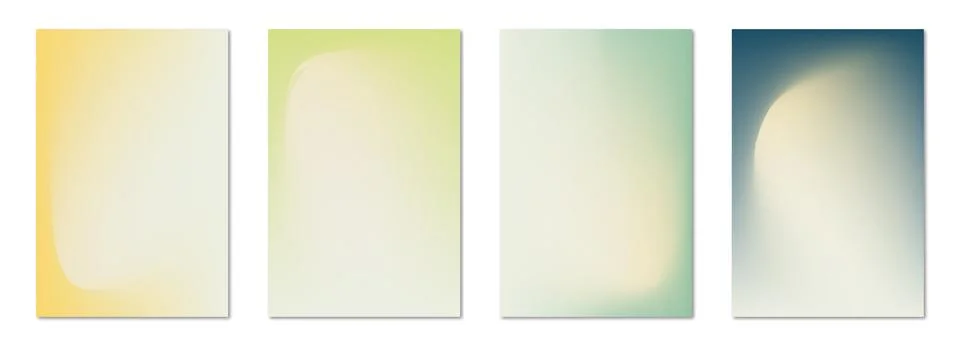 Vector posters. Flat set of illustrations with gradients. Four design drawings Stock Illustration