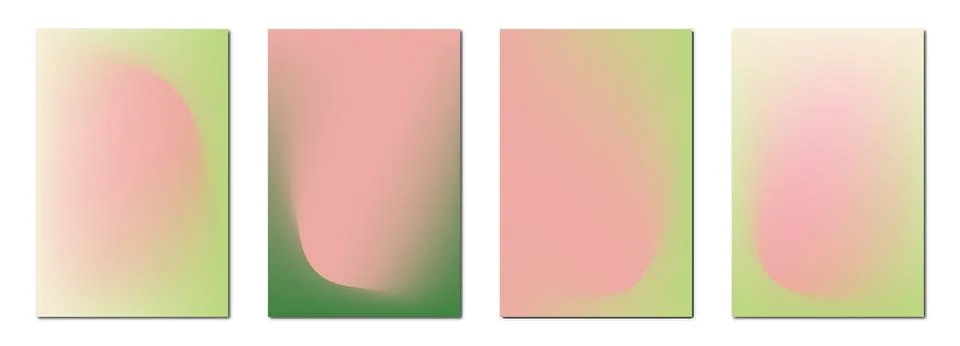 Vector posters. Flat set of illustrations with gradients. Four design drawings Stock Illustration