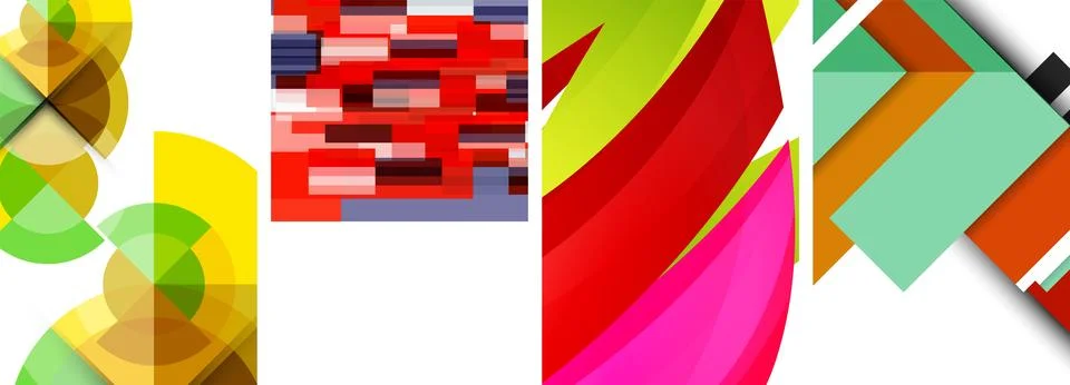 Vector posters - minimalist geometric abstract backgrounds, featuring circles Stock Illustration
