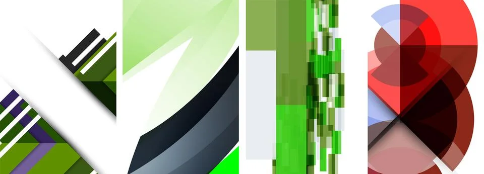 Vector posters - minimalist geometric abstract backgrounds, featuring circles Stock Illustration