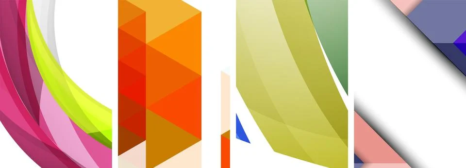 Vector posters - minimalist geometric abstract backgrounds, featuring circles Stock Illustration